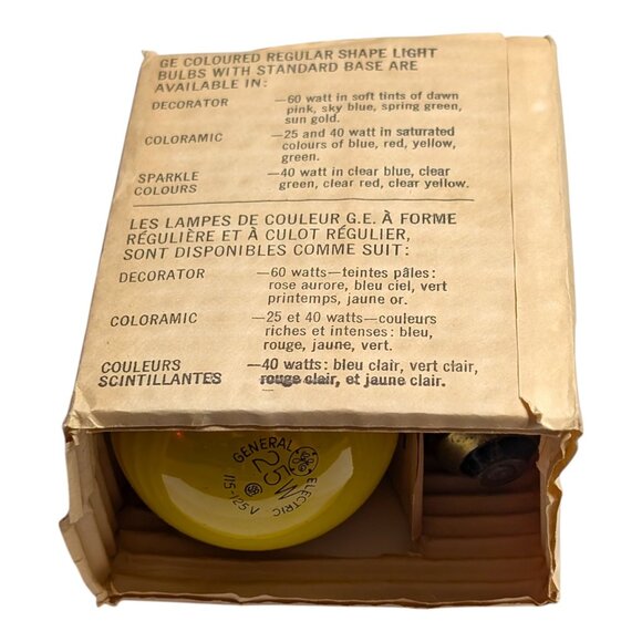 GE Coloramic Light Bulb 2-Pack 25 Watt Yellow Saturated Colour NOS Vintage USA - Picture 6 of 7